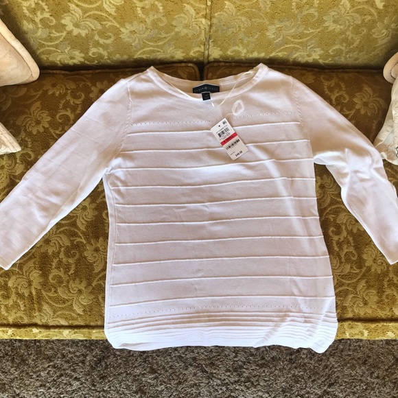 Karen Scott white sweater with crop sleeves - Picture 3 of 7